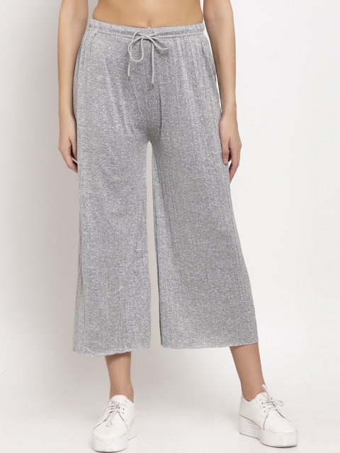 

KLOTTHE Women Grey Solid Cropped Palazzos