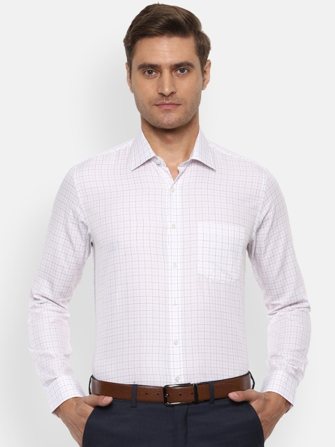 

Van Heusen Men White Slim Fit Checked Formal Shirt