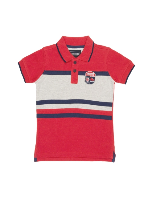 

Cherokee Boys Red & Grey Colourblocked Polo Collar T-shirt