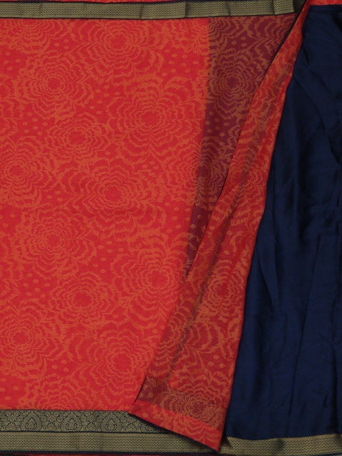 

Pothys Orange Printed Poly Georgette Saree