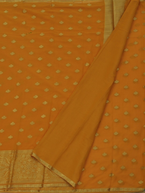 

Pothys Yellow Woven Design Poly Georgette Saree