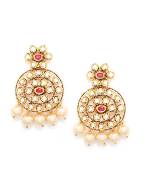 

Kairi Red & Gold-Plated Circular Chandbalis