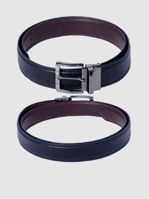 

Krosshorn Men Black & Brown Solid Reversible Leather Belt