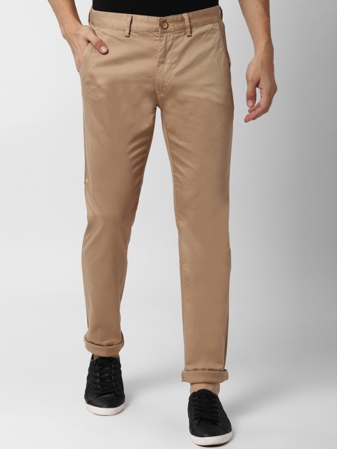 

Peter England Casuals Men Khaki Slim Fit Solid Chinos