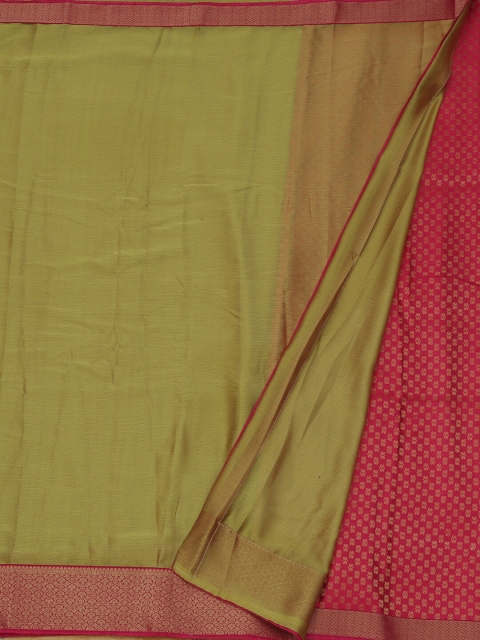 

Pothys Green & Red Poly Georgette Solid Saree