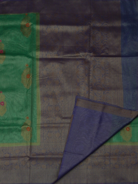 

Pothys Green & Navy Blue Supernet Woven Design Saree