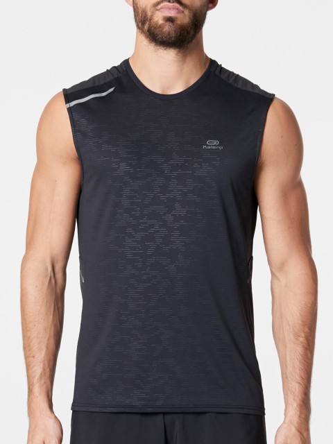 

Kalenji By Decathlon Men Black Printed Round Neck T-shirt