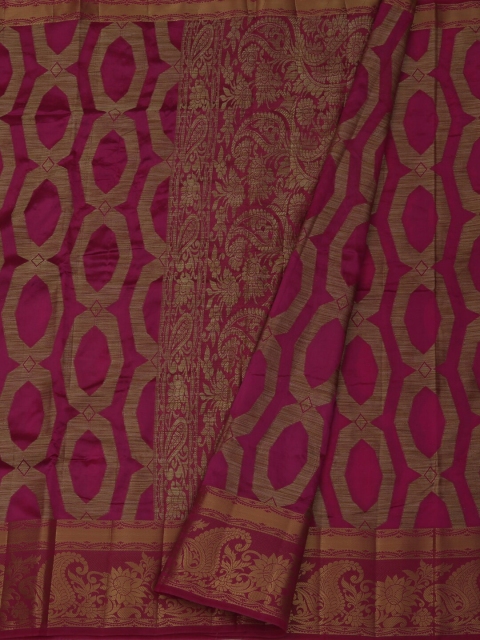

Pothys Magenta Woven Design Jute Silk Saree