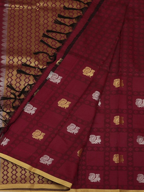 

Pothys Magenta & Black Art Silk Woven Design Saree