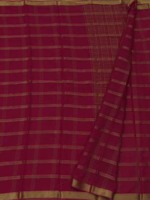 

Pothys Magenta & Gold-Toned Poly Georgette Woven Design Saree