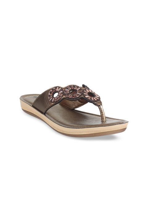 

Inblu Women Copper-Toned Embellished Open Toe Flats