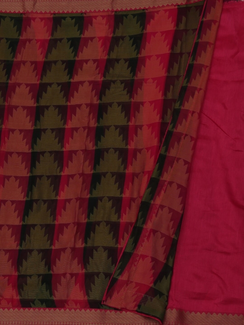 

Pothys Magenta & Black Poly Georgette Woven Design Saree