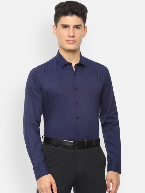 

Van Heusen Men Navy Blue Slim Fit Solid Formal Shirt