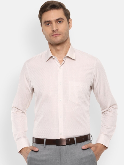 

Van Heusen Men Beige Slim Fit Self Design Formal Shirt