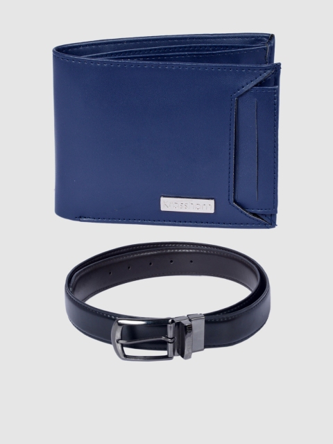 

Krosshorn Men Blue & Black Leather Accessory Gift Set