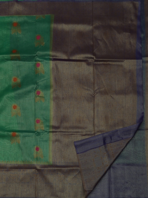 

Pothys Green & Black Supernet Embroidered Saree
