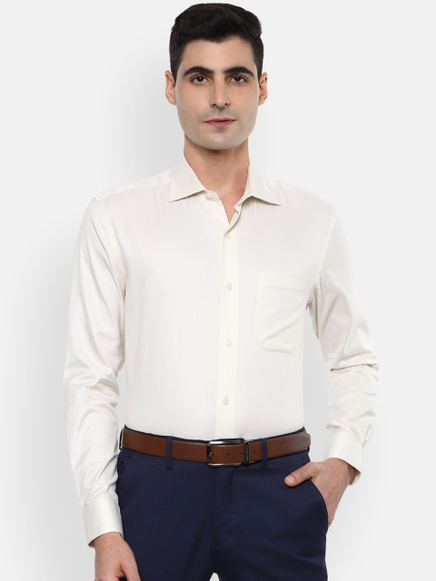 

Louis Philippe Men Cream-Coloured Regular Fit Self Design Formal Shirt
