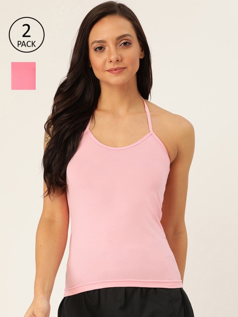 

Lady Lyka Women Pack of 2 Pink Solid Camisoles