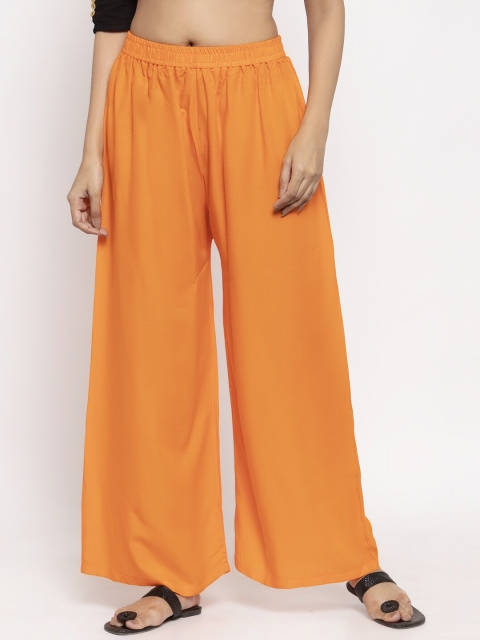 

NEUDIS Women Orange Solid Flared Palazzos