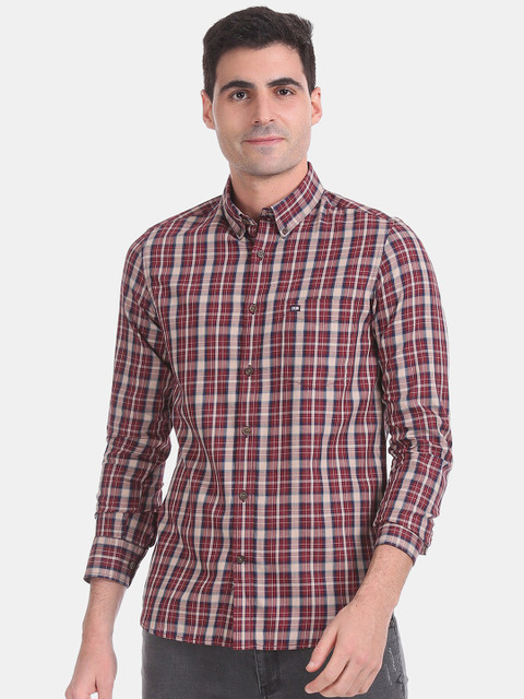 

Arrow Sport Men Red Slim Fit Checked Casual Shirt