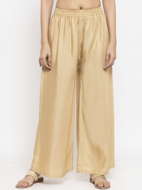 

NEUDIS Women Beige Solid Flared Fit Palazzos