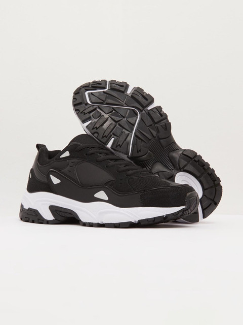 

shoexpress Women Black & White Running Shoes