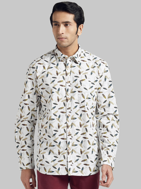 

Parx Men White & Blue Regular Fit Printed Casual Shirt