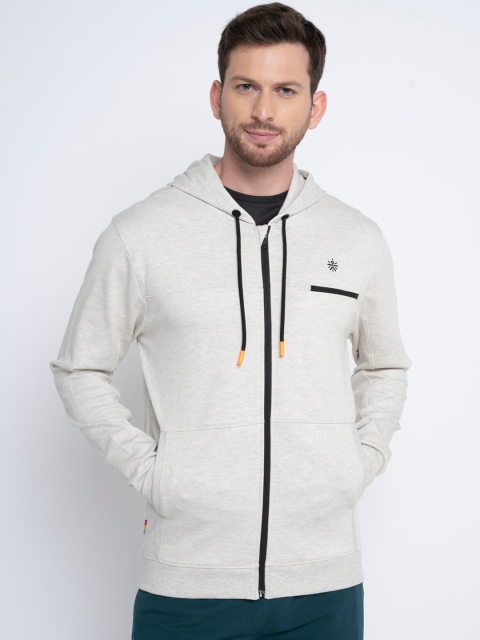 

Cultsport Men Grey Solid Hooded Sweatshirt