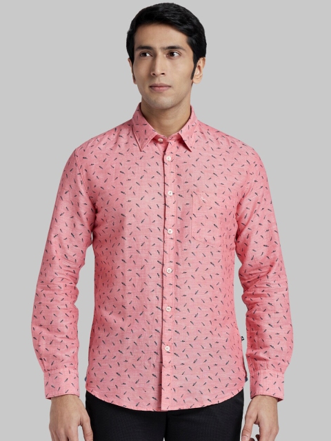 

Parx Men Red Regular Fit Printed Casual Shirt
