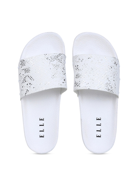 

ELLE Women White & Black Self-Design Sliders