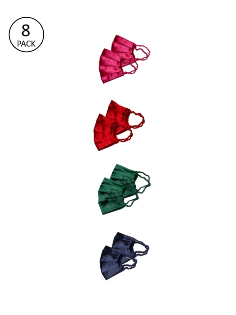 

Bellofox Women 8 Pcs Reusable Outdoor 3-Ply Satin Masks, Pink