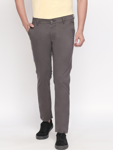 

SPYKAR Men Charcoal Slim Fit Solid Regular Trousers