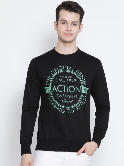 

Genx Men Black Printed Sweatshirt