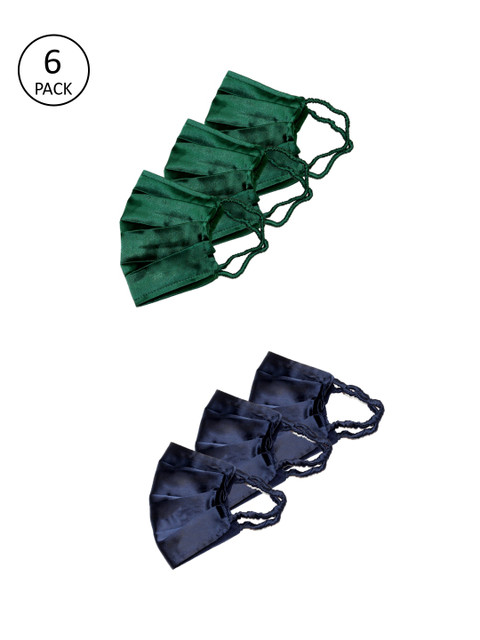 

Bellofox Women 6 Pcs 3-Ply Reusable Outdoor Satin Masks, Green