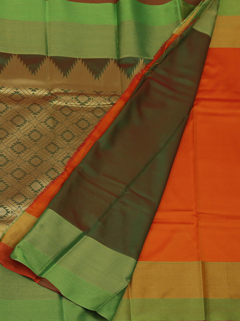 

Pothys Orange & Green Art Silk Woven Design Saree