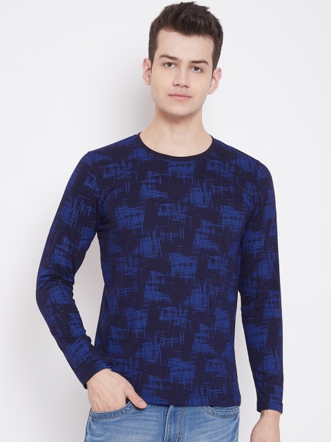 

Adobe Men Navy Blue Printed Round Neck T-shirt