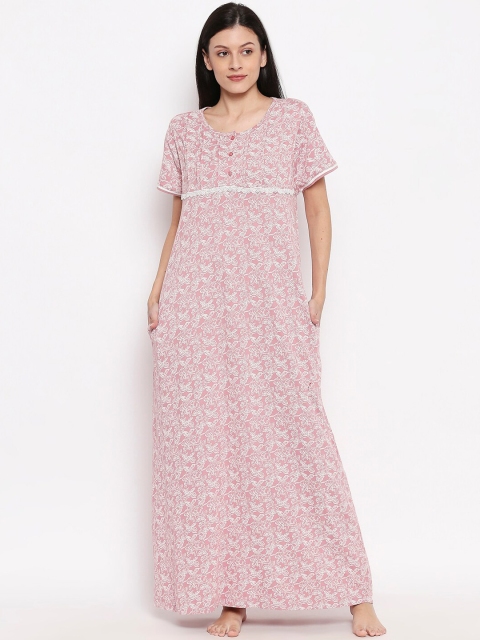 

XIN Women Pink Printed Nightdress