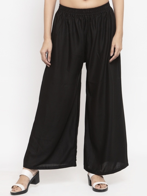 

NEUDIS Women Black Solid Wide Leg Palazzos