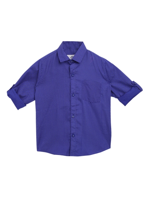 

Kidling Boys Blue Classic Regular Fit Printed Casual Shirt