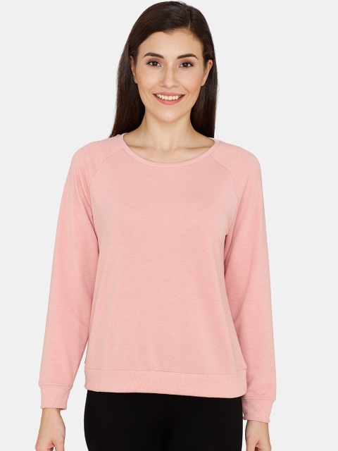 

Zivame Women Pink Solid Sweatshirt