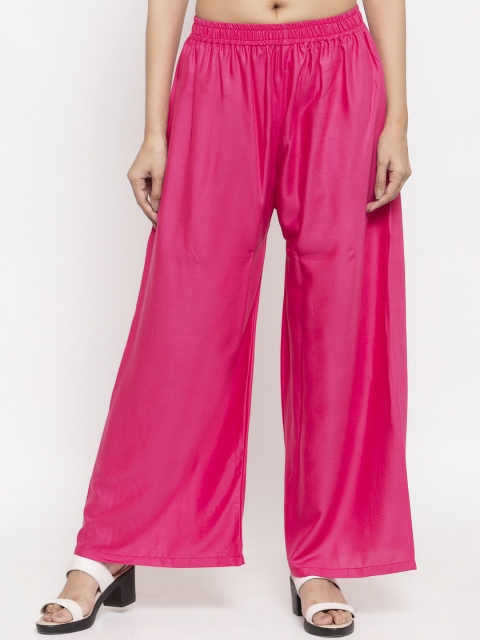 

NEUDIS Women Pink Solid Wide Leg Palazzos