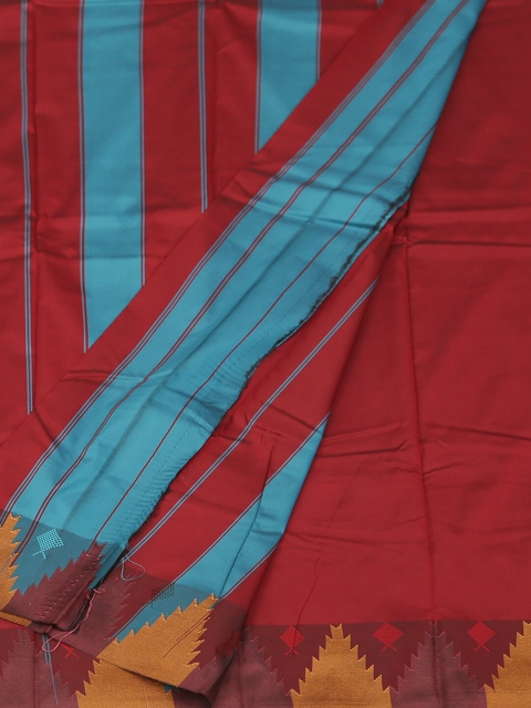 

Pothys Blue & Red Art Silk Solid Saree