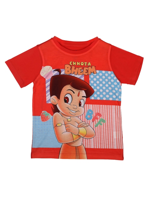 

Chhota Bheem Boys Red Chhota Bheem Printed Round Neck T-shirt