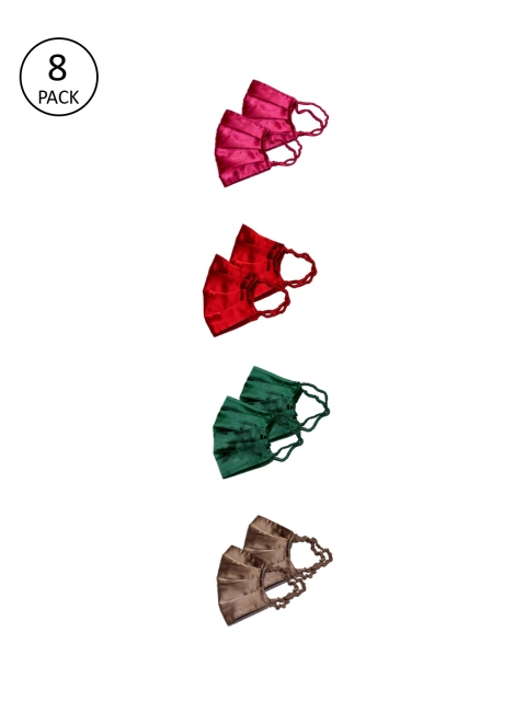 

Bellofox Women 8 Pcs Reusable Outdoor 3-Ply Satin Masks, Pink