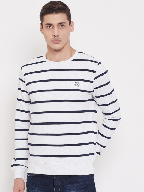 

Crimsoune Club Men White Striped Sweatshirt