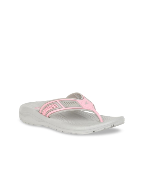 

Power Women Pink & Grey Self Design Thong Flip-Flops
