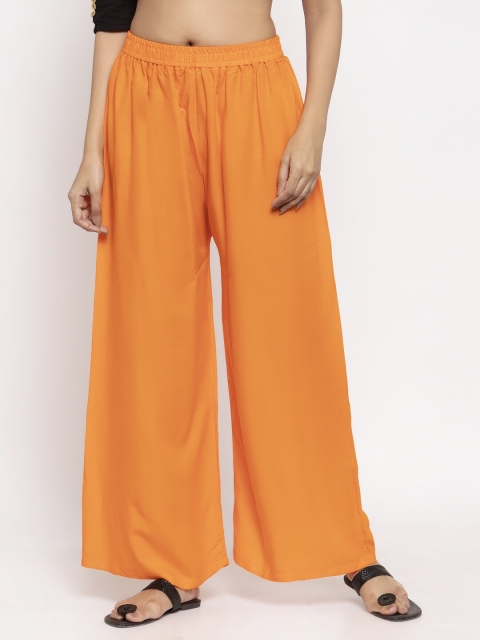 

NEUDIS Women Orange Solid Wide Leg Palazzos