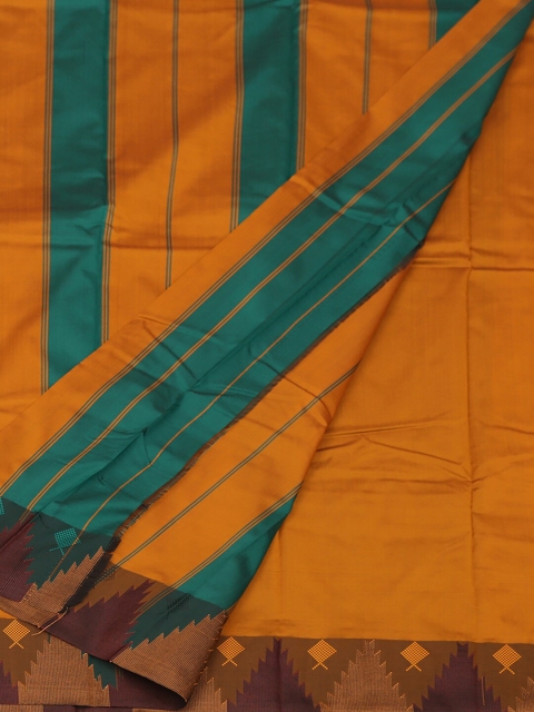 

Pothys Green & Mustard Yellow Art Silk Solid Saree