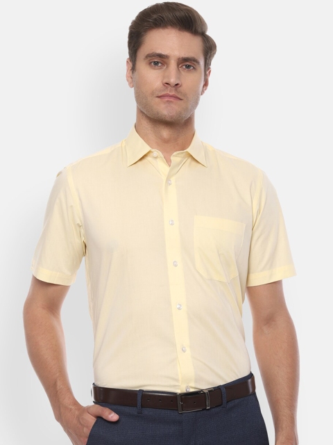 

Louis Philippe Men Yellow Regular Fit Solid Formal Shirt