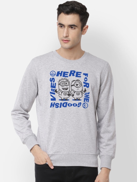 

Free Authority Minions Print Crew Neck Grey Sweatshirt for Men